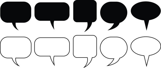 Rounded square chat bubble vector icon – clean minimal message symbol for app UI, comment box, communication, and feedback interface design