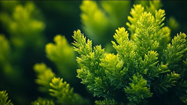 Lush green foliage with delicate texture in soft, natural light