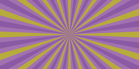 Playful Purple and Olive Green Sunburst Background with Radial Stripes in a Retro Comic Book Style for Unique Designs and Energetic Visuals