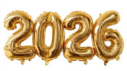 2026 year text made of golden and shinny globes illustration made with Generative AI