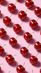 seamless background with cherries illustration made with Generative AI