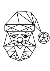 Vector Santa Claus made of ice shards, blue and white tones, winter holiday illustration