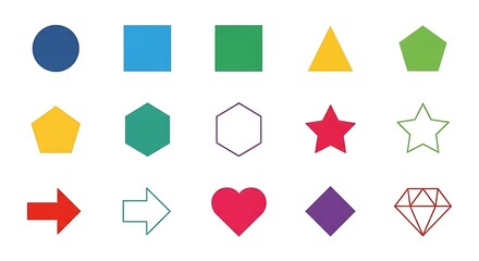 Colorful Geometric Shapes - A Versatile Vector Collection for Design.