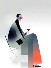 A fashionable person celebrating illustration made with Generative AI	