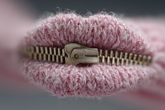 Zipper in shape of human lips