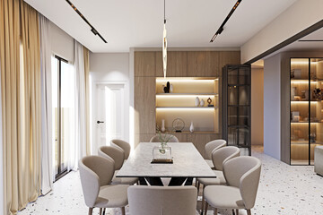 Modern Interior Dining room design and furniture 
