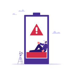 Exhausted and fatigue from hard work concept, stressed or anxiety from unhealthy work or depression and burnout, businessman low energy and burnout