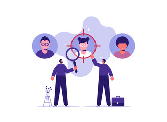 Employee choice, business company looking for an employee for work, businessmen are considering a resume