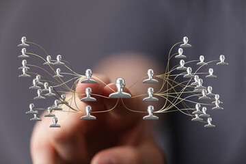 Abstract network connection concept. Digital representation of a business or social network....