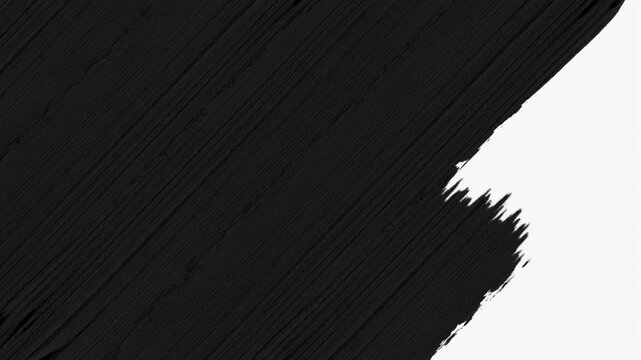 Dynamic black brush stroke animation on clean white background creating modern abstract artistic design aesthetic element