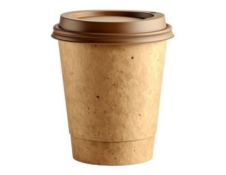 Bicchiere di Carta Ecologico con Coperchio – Isolato su Trasparente