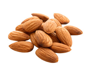 Fototapeta premium Small Pile of Whole Almonds Isolated on Transparent Background