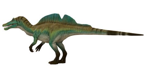 Colorful Spinosaurus dinosaur illustration