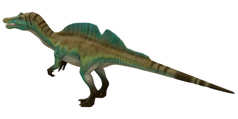 Fototapeta premium Realistic dinosaur figurine with textured green skin