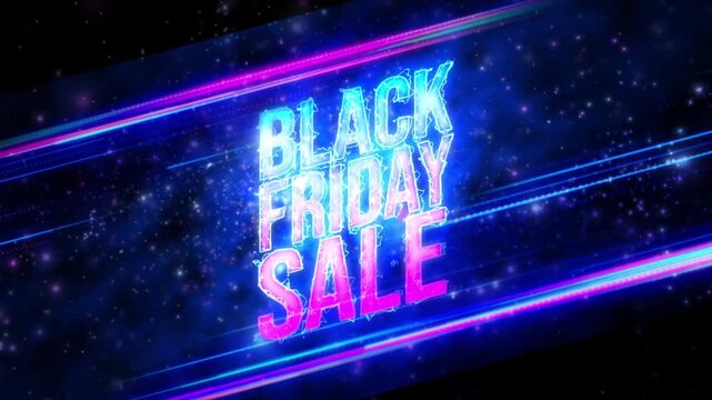 Background for Black Friday Sale Video. 4K Motion Graphics Discount Promotions