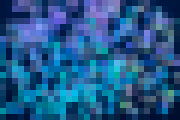 Abstract blue mosaic of digital pixels for modern technology and design visuals