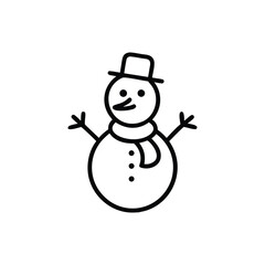 Minimalist Snowman Line Art