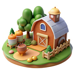 A miniature gingerbread house with candy and snow is an isolated decoration for Saint Patrick's Day