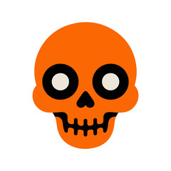 orange skull with candle illustration