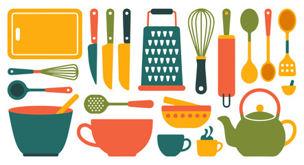 kitchen tools isometric icons