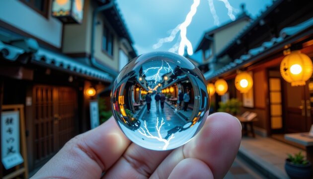 A captivating, dreamlike scene viewed from an extreme close up, first person perspective, capturing the shimmering surface of a delicate