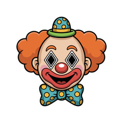 funny clown face cartoon vector illustration