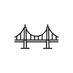 Minimalist Suspension Bridge Line Art