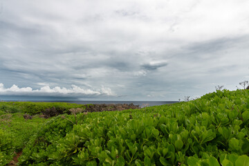 Front de mer &agrave; Cap Hedo, Okinawa, Japon