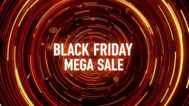 Get ready for massive savings this Black Friday with this vibrant mega sale video, a modern and dynamic design for your business promotions - Powered by Adobe
