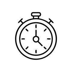 Obraz premium Black and white stopwatch icon illustrating the concept of exam preparation 