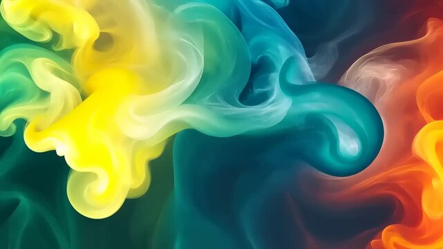 Abstract colored smoke effect video in motion with vivid gradients background