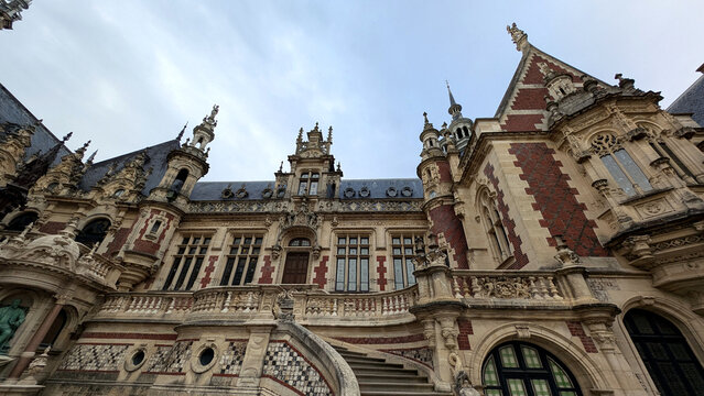 Benedictine Palace Architectural Details in Fecamp, Normandy, France. 