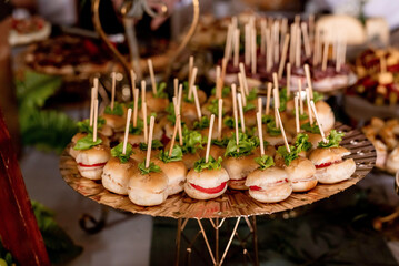Tray of mini party sandwiches