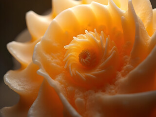 Fototapeta premium Golden spiral shell close-up