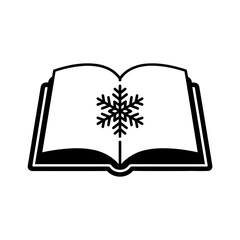 Vector art of open book with snowflake for winter reading