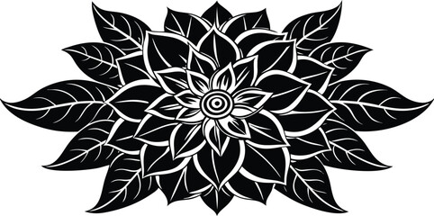 Flower Design Outline Vector – Elegant Floral Line Art, Minimalist Blossom Drawing, Botanical Outline Illustration for Coloring Pages, Tattoos, Patterns, and Decorative Design Projects