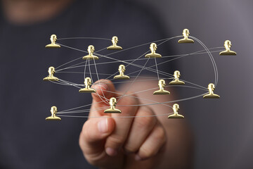 Visualize connection, teamwork, business strategy, communication, collaboration, and networking. This conceptual image shows global network conn