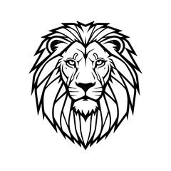 Vector art of lion head illustration, a majestic feline portrait