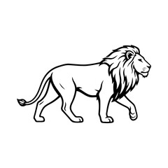 Vector art of lion walking illustration, a powerful feline stride