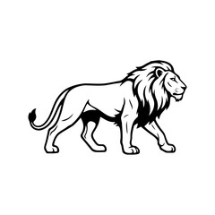 Vector art of lion walking, a symbol of pride and royalty
