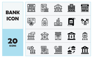 Bank icon representing a financial institution or banking system. Suitable for finance, economy, savings, and business-related projects.