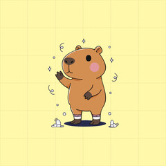capivara, caramelo, capivara marron, capivara divertida, caricatura, animais, vector, ilustra&ccedil;&atilde;o, divertimento, c&ocirc;mico, braun, bonito, arte, valentine, cora&ccedil;&atilde;o, amor, brinquedo, urso de pel&uacute;cia, anima