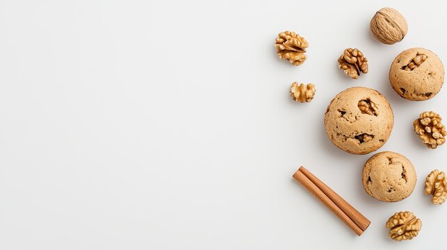 A rich chocolate cake layered with creamy filling and topped with walnuts promises a delicious treat for dessert lovers