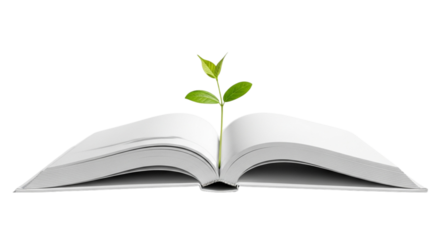 PNG image of Book education knowledge learning open pages plant growing sprout wisdom study reading development concept