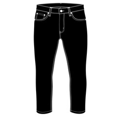 Black jeans with white stitching in casual style  