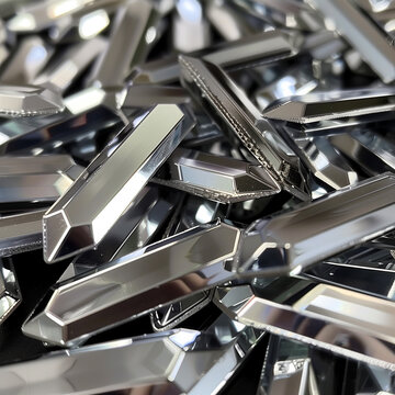 Piezas de metal plateado