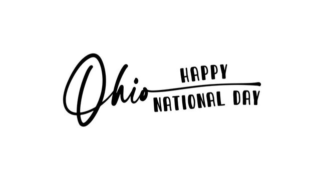 Happy ohio national day text animation, perfect for social media posts, greeting cards, and promotional materials.