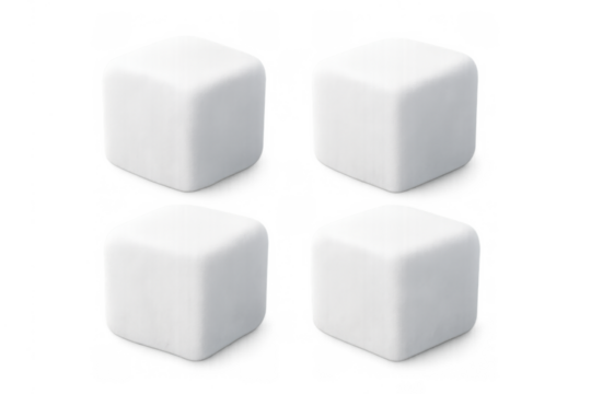 Sugar cubes set creating 3d product icons, food ingredient, seasoning, isometric view, white sweetness - Powered by Adobe