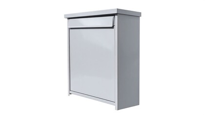 Modern Light Gray Mailbox with Slanted Top and Integrated Slot