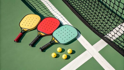 Pickleball racket and ball
